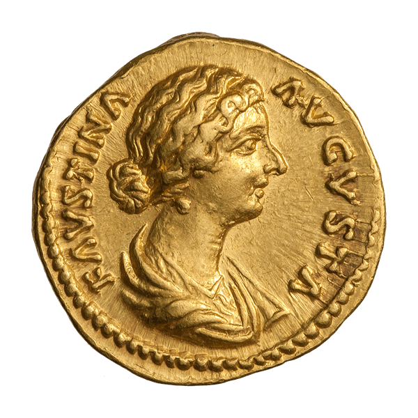 Aureus. Faustina the Younger, wife of Marcus Aurelius