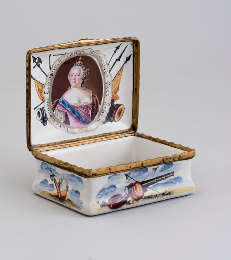 Табакерка з зображенням битви при Кунерсдорфі та портретом імператриці Єлизавети Петровни