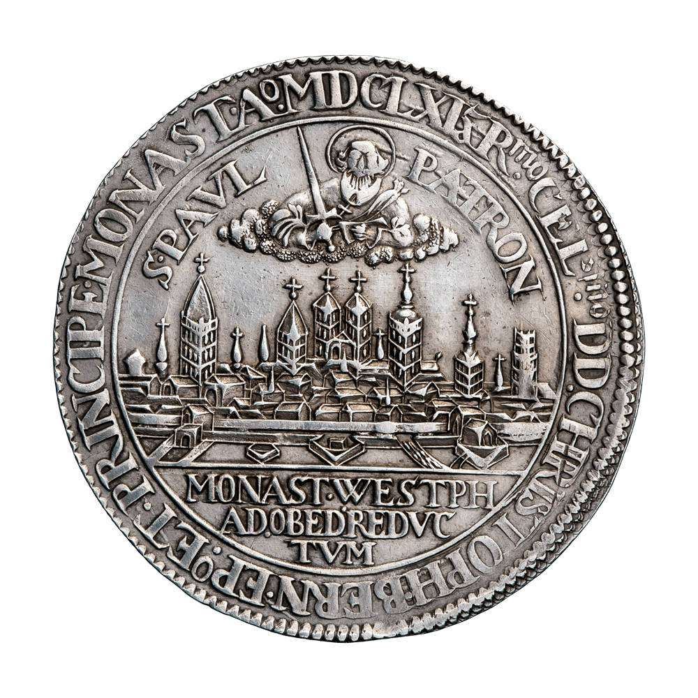 Munster, bishopric. Bishop Christoph Bernhard von Gallen (1650-1678). "Big" thaler 1661