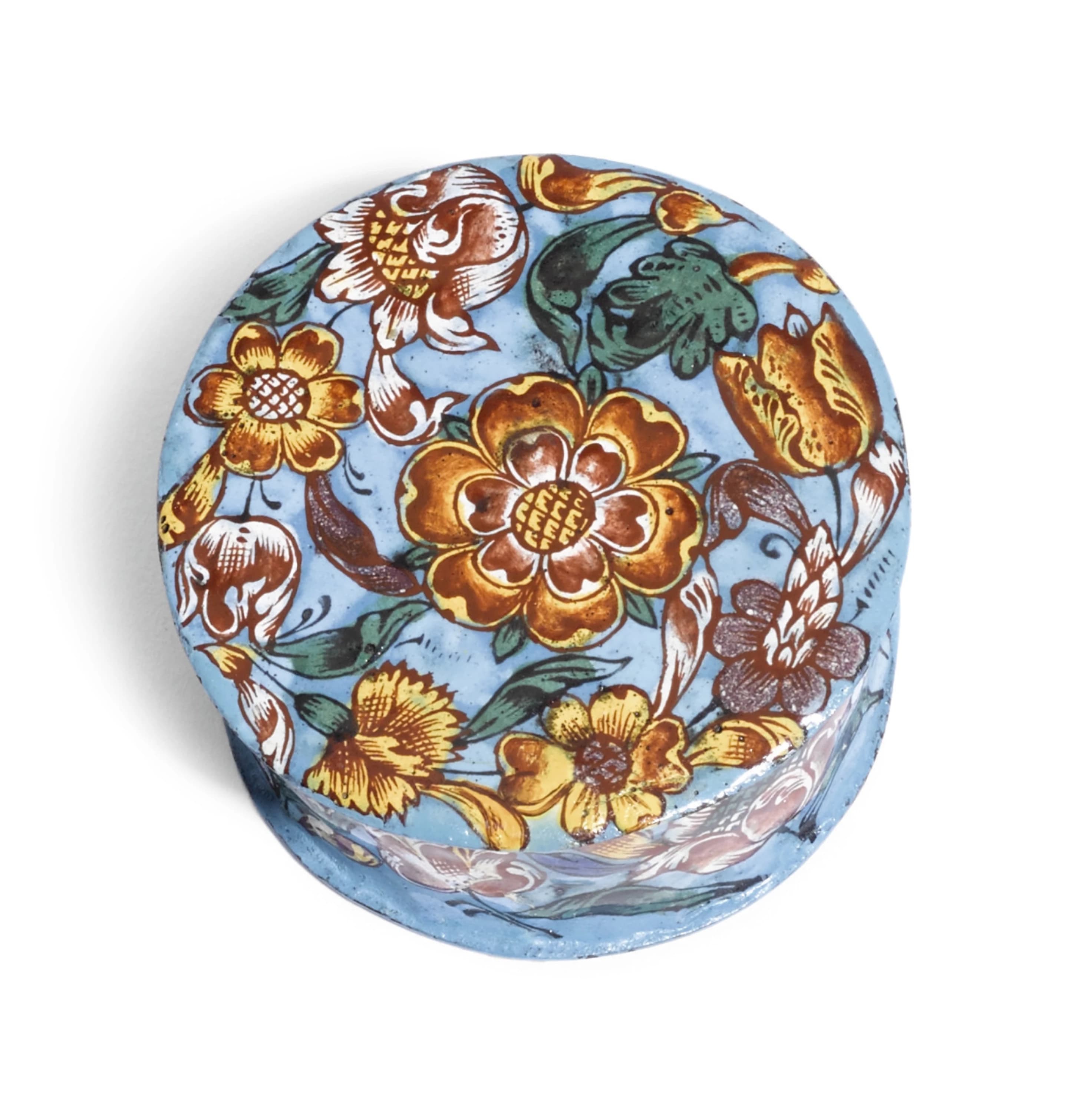 A Small Enamelled Copper Box, Solvychegodsk, Late 17th Century