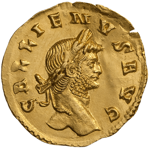 Golden quinarius (light aureus). Gallienus