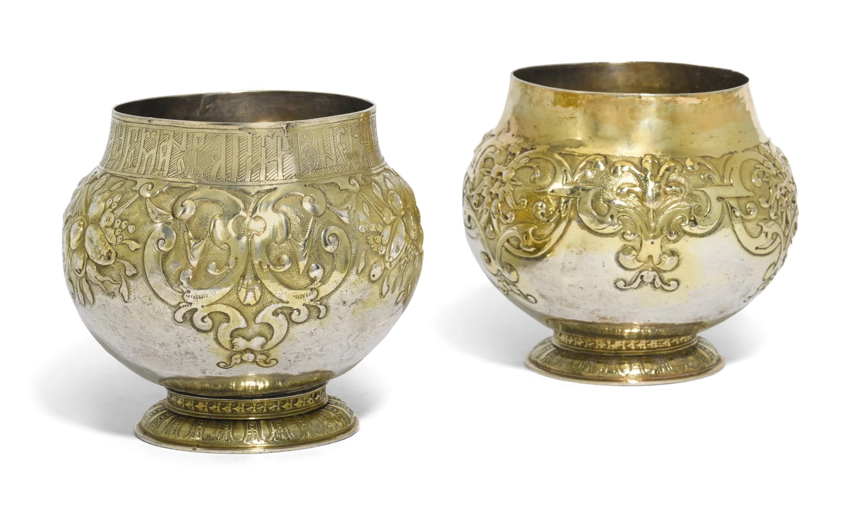 Два сріблясті братини, середина 17-го століття