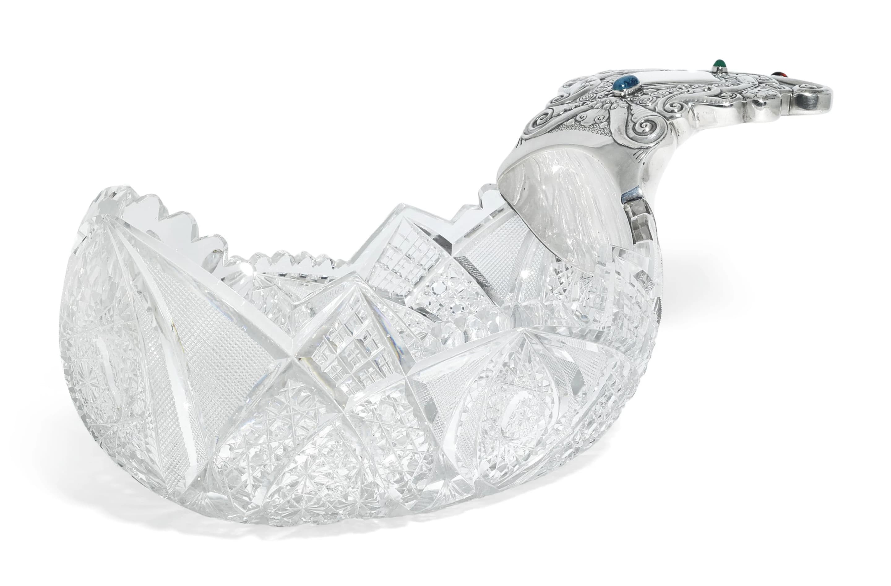 Серебряный и вырезной стеклянный ковш, Хлебников, 1907-1908