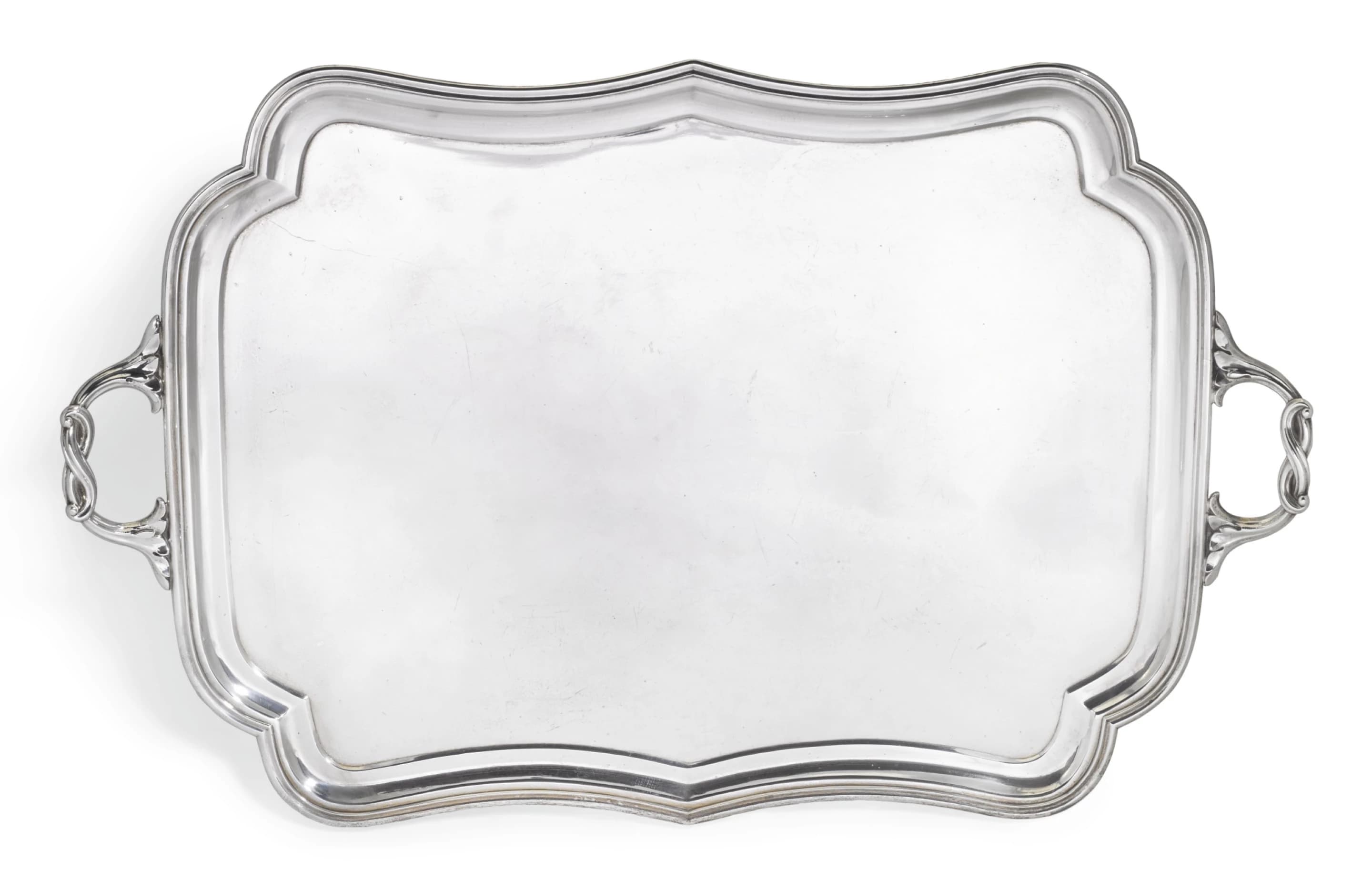 A large silver tray