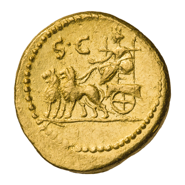 Ауреус Октавіана (Монетарії Люцій Цестій та Гай Норбан)