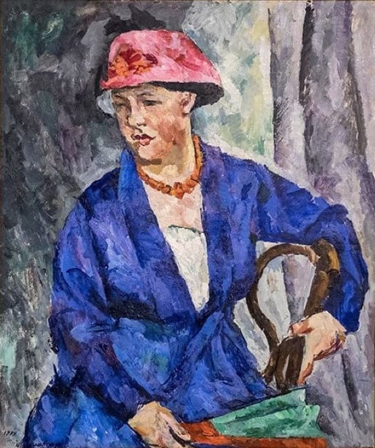 Portrait of Olga Konchalovskaya, wife of the artist, in blue